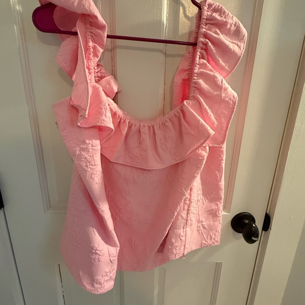Lilly Pulitzer Pink Ruffle Tank Top
